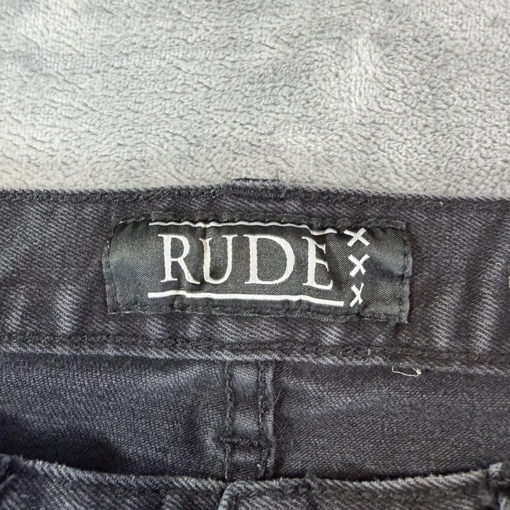 XXX Rude Distressed Skinny Jeans Men's Size 30x32 Black‎ Denim